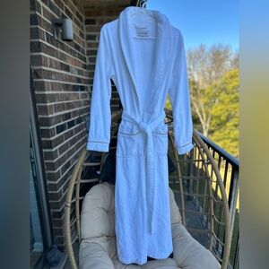 Be Relax White Cotton Bathrobe - Size M